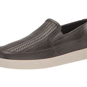 ECCO Men's Street LITE Summer Slip On Sneaker Titanium Grey Size 12-12.5 Leather